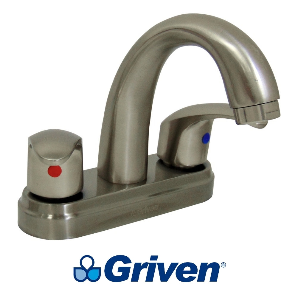 LLAVE DOBLE DE LAVAMANOS CUELLO CURVO SATINADO GRIVEN GV-SF-1