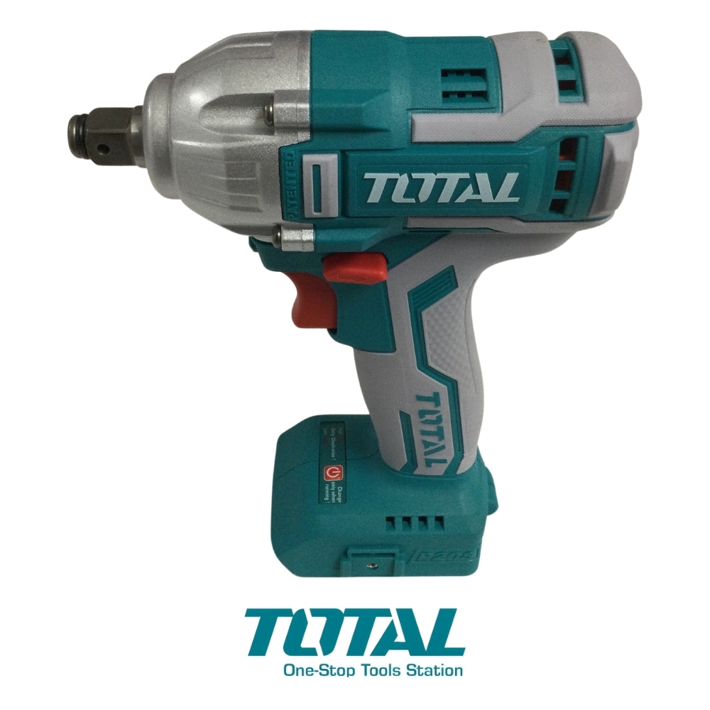 LLAVE IMPACTO INALÁMBRICA TOTAL DADO CUADRADO 1/2 PULGADAS TORQUE 300 Nm 20V NO INCLUYE BATERIA TOTAL TIWLI20010