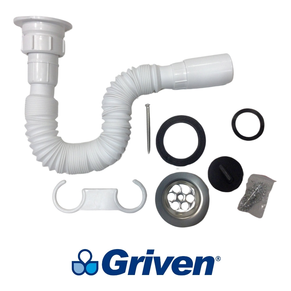 TRAMPA FLEXIBLE PARA LAVAMANOS CON BOTELLA GRIVEN GV-HDA-150