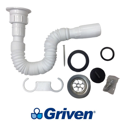 TRAMPA FLEXIBLE PARA LAVAMANOS CON BOTELLA GRIVEN GV-HDA-150