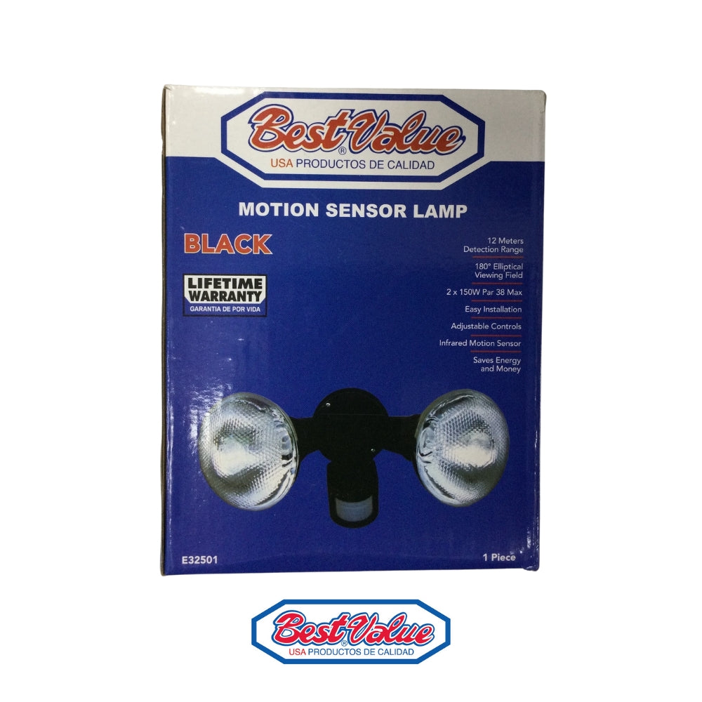 LAMPÁRA C/SENSOR DE MOVIMIENTO NEGRA BV