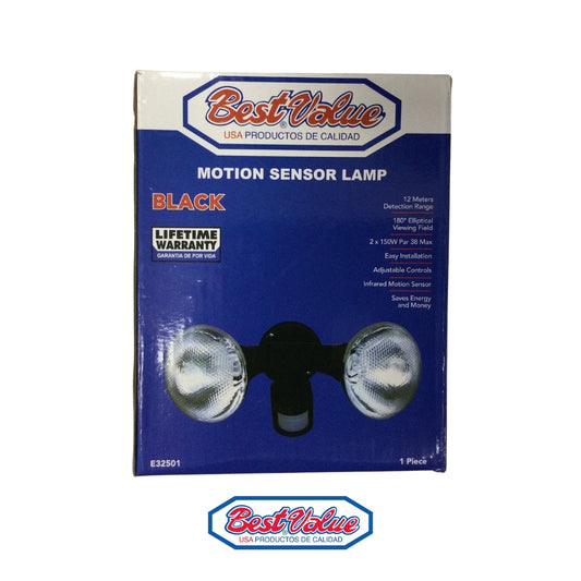LAMPÁRA C/SENSOR DE MOVIMIENTO NEGRA BV
