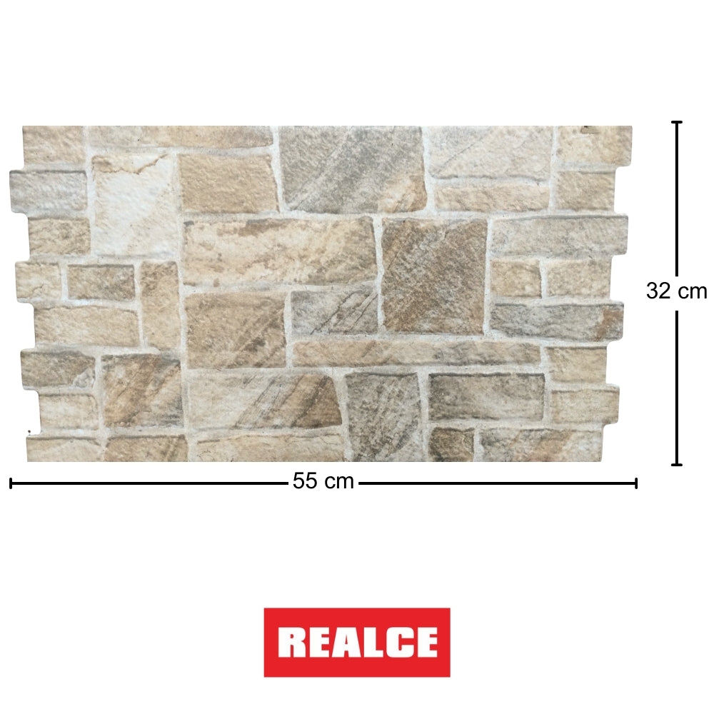 REVESTIMIENTO CERAMICO REALCE 32702 ROCK ALMOND 32x55CM 1.39M2/CAJA