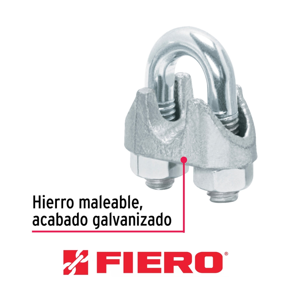 GRAPA PARA CABLE DE ACERO 5/16" FIERO  (2 PIEZAS)