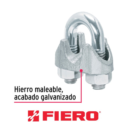 GRAPA PARA CABLE DE ACERO 5/16" FIERO  (2 PIEZAS)