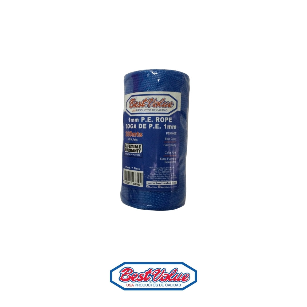 SOGA POLYETILENO 1 MM X 200 MTS AZUL
