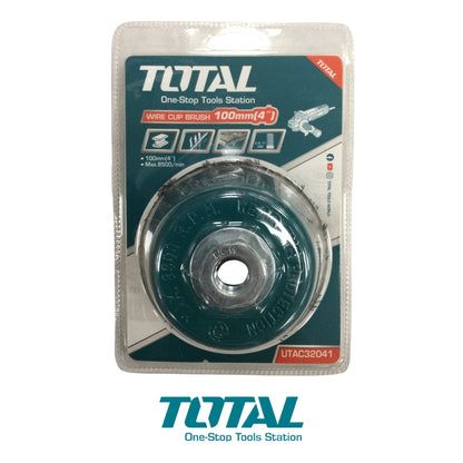 CEPILLO TRENZADO COPA DE 4 PULGADAS ROSCA 5/8 PULGADAS-11 UNC ALAMBRE 0.5mm TOTAL UTAC32041