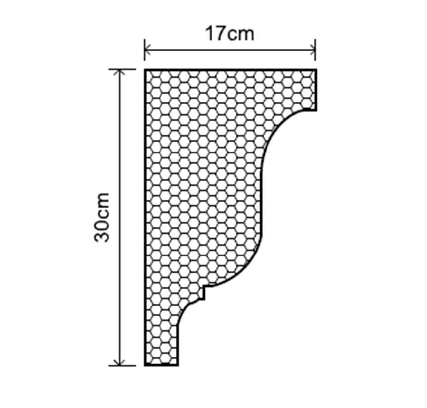 MOLDURA EC-V02L 30CM X 17CM X 120CM (SEVILLA - LARGE)