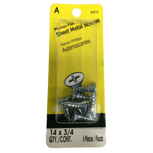 TORNILLO PARA LAMINA ZINCADO CAB PLANA PHILLIPS #14 x 3/4 PULGADAS