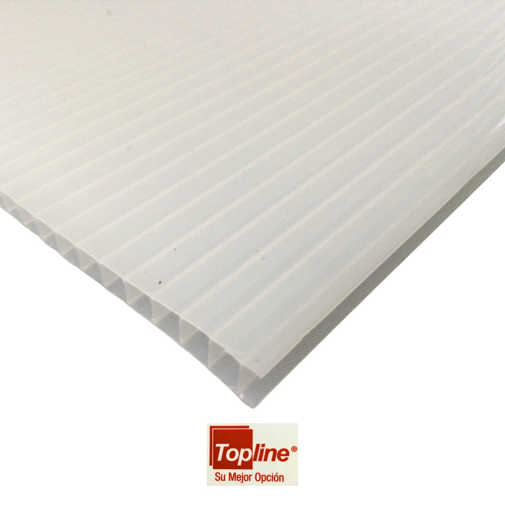 LAMINA DE POLICARBONATO ALVEOLAR 4 PIES X 10 PIES X 6MM BLANCO OPAL