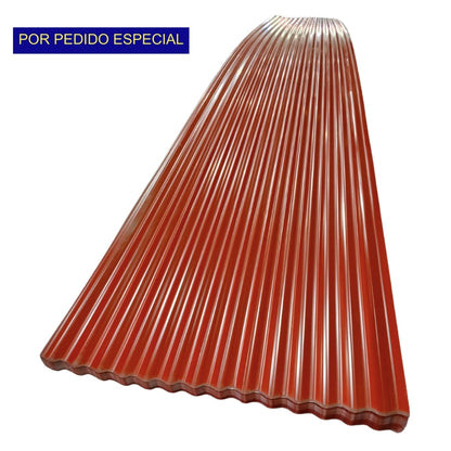 LAMINA DE ZINC CANAL CORRIENTE 42 PULGADAS X 26 PIES ROJA CALIBRE 26