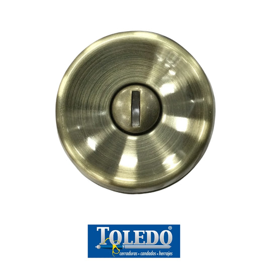 CERRADURA DE  POMO MALAGA BOTON BRONCE ANTIGUO TOLEDO