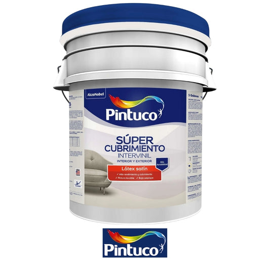 SUPER CUBRIMIENTO LATEX SATIN BLANCO 5800 CANECA 5 GL (18.925L) 10391669 PINTUCO