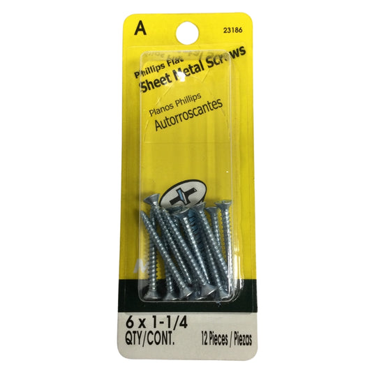 TORNILLO PARA LAMINA ZINCADO CAB PLANA PHILLIPS #6 x 1-1/4 PULGADAS