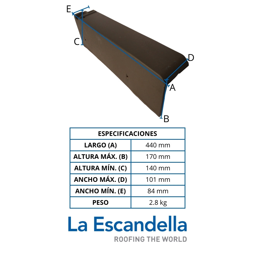 PLANUM REMATE LATERAL IZQUIERDO MARRON KLINKER ESCANDELLA Q89MK