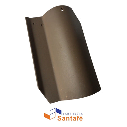 TEJA S DE ARCILLA 45,7cm x 28,6cm x 8,9cm  ENGOBADO COCOA SANTAFE 00000679