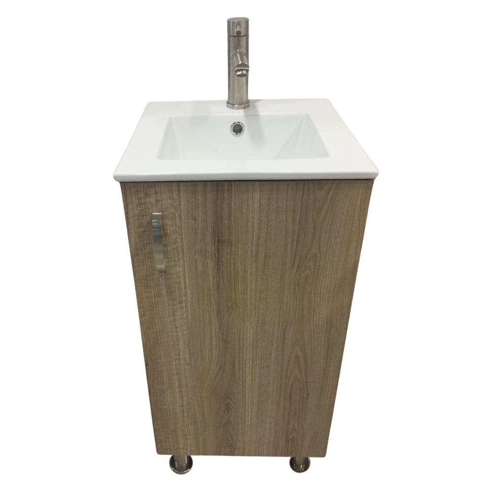 MUEBLE DE BAÑO CON LAVAMANOS Y GRIFERIA 1 PUERTA 0.41*0.41*0.86 M  COLOR MADERA FB18128 MOD. YKL-V003