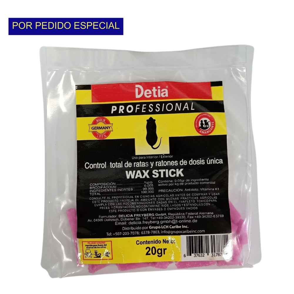 RODENTICIDA DETIA WAX STICK 20 GR