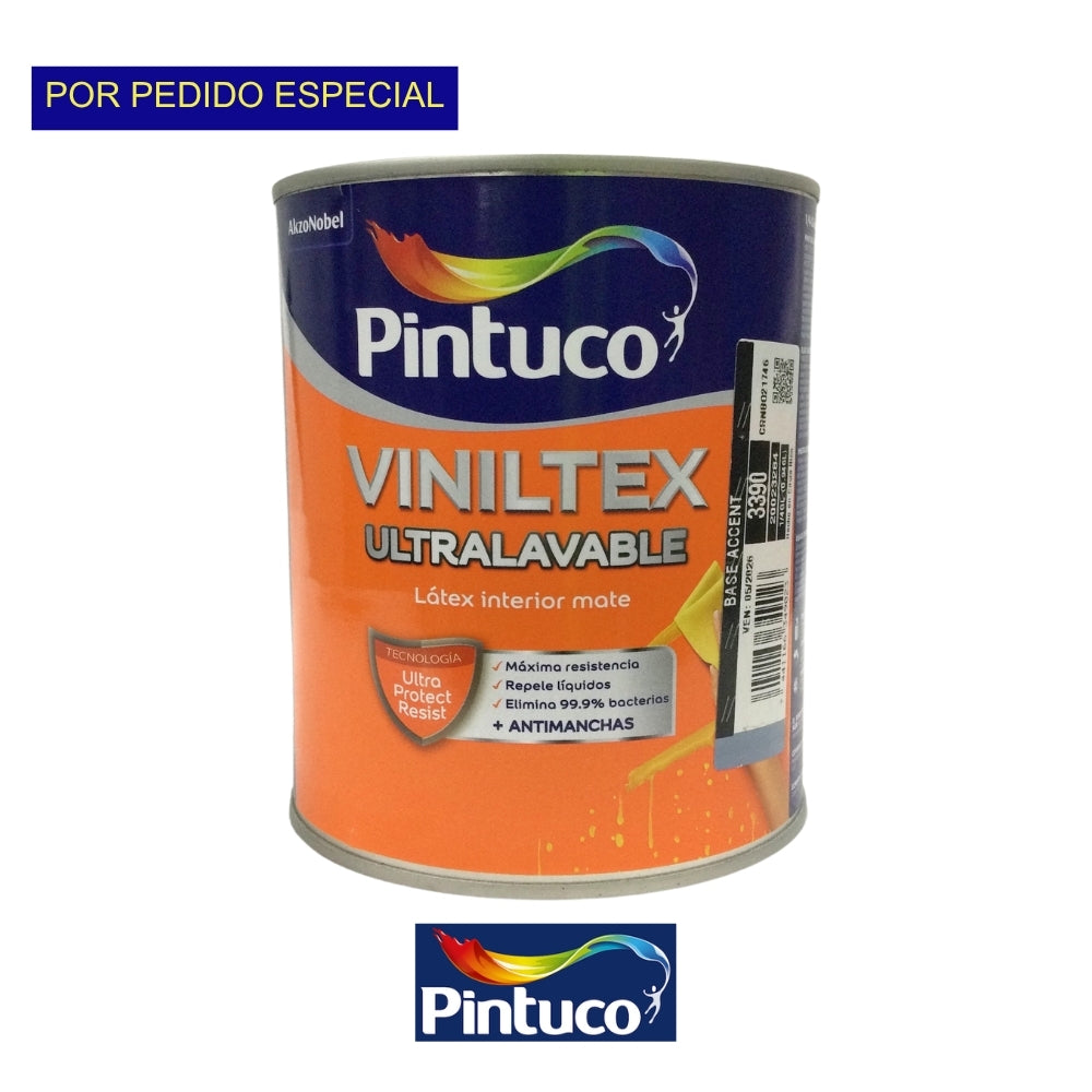 PINTURA VINILTEX ULTRALAVABLE MATE BASE ACCENT 1/4GL (0.946L) PINTUCO