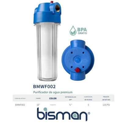 PURIFICADOR DE AGUA PARA TUBERIA DE 3/4 PULGADAS CON FILTRO