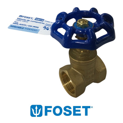 LLAVE DE PASO FOSET DE COMPUERTA 150 PSI 3/4 PULGADAS CORO-3/4