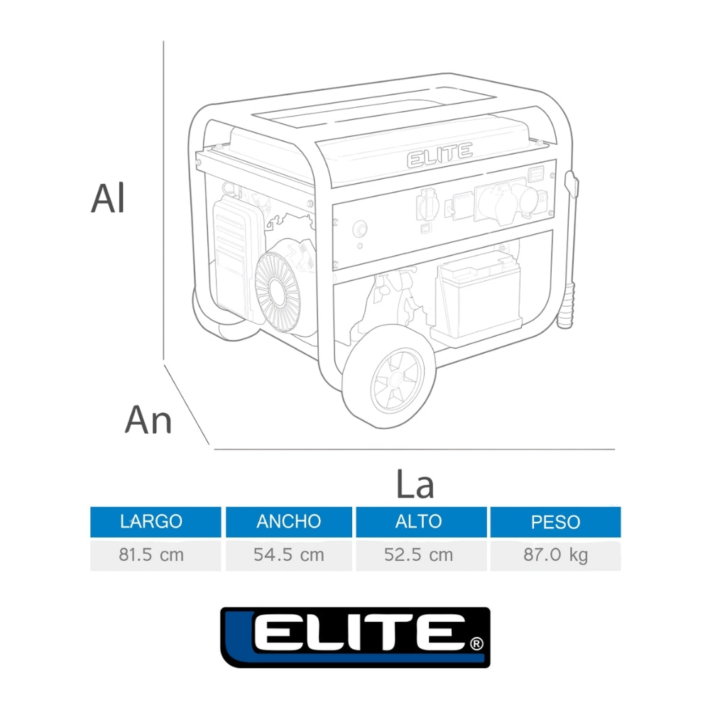 GENERADOR PORTATIL GASOLINA 7,5KW 120 -240V 60Hz 1PH ELITE