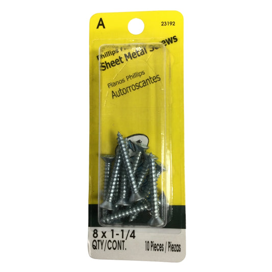TORNILLO PARA LAMINA ZINCADO CAB PLANA PHILLIPS #8 x 1-1/4 PULGADAS
