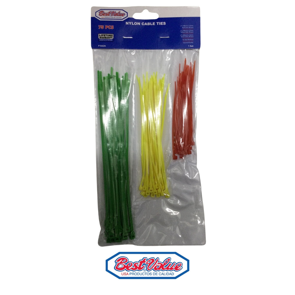 ZUNCHO PLASTICO BV COLORES SURTIDO 75PC