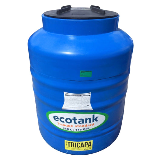 TANQUE RESERVA DE AGUA  ECOTANK 450LTS (118 GL) TRICAPA AZUL
