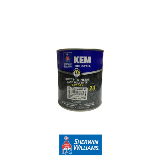 PINTURA KEM DIRECT-TO-METAL BASE SOLVENTE BRILLO HAZE GRAY 1/4 E67ASA3-1/4 SHERWIN WILLIAMS