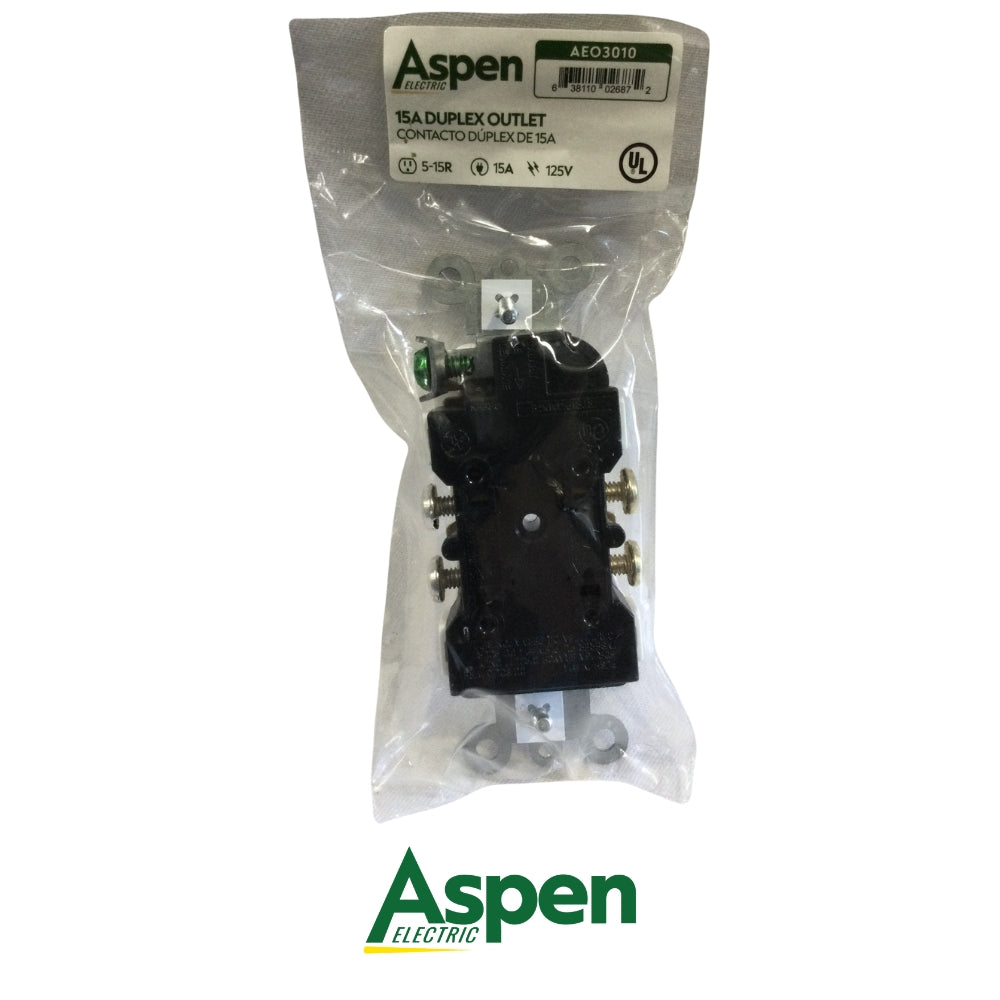 TOMA CORRIENTE DOBLE BLANCO 15A/125V UL ASPEN