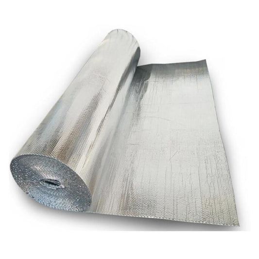 AISLANTE DE BURBUJA SUPERIOR ALUMINIO INFERIOR ALUMINIO 4 PIES X 125 PIES X 3 MM  100 ALUMINIO OR