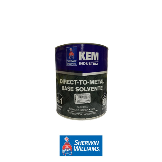 PINTURA KEM DIRECT-TO-METAL BASE SOLVENTE MATE ROJO OXIDO GL E62RSA1-1 SHERWIN WILLIAMS