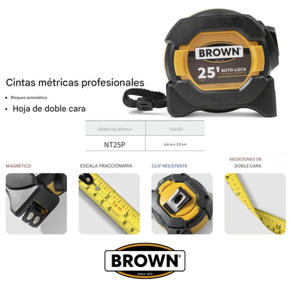 CINTA METRICA PROFESIONAL AUTO LOCK 25 PIES (7.5M)