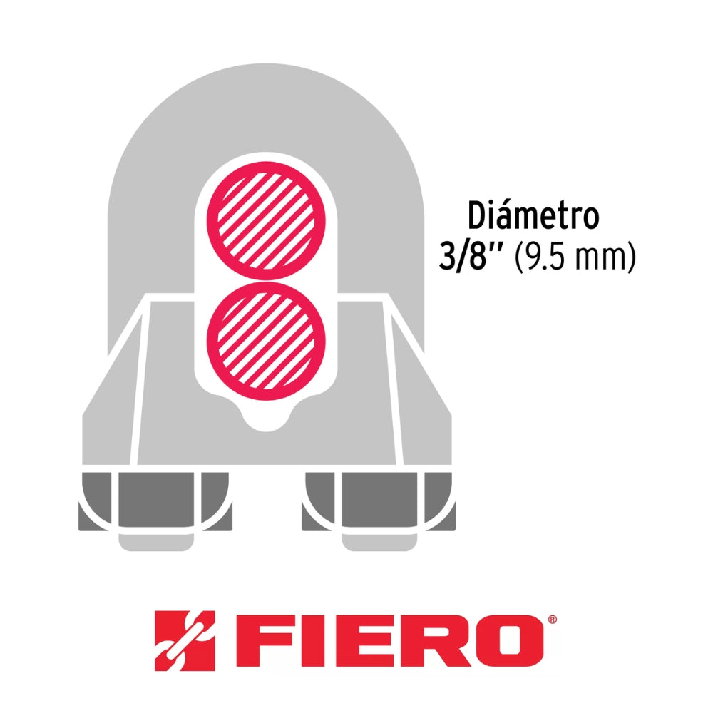 GRAPA PARA CABLE DE ACERO 3/8" FIERO