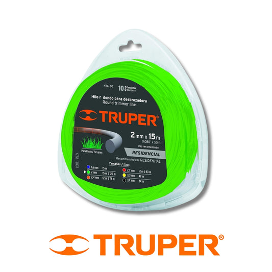 HILOCORTAGRAMA REDONDO 0.080 PULGADASX2.0MMX15M (50') TRUPER HTA-80