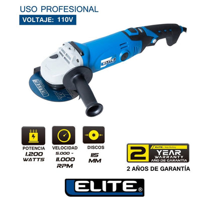 ESMERILADORA ANGULAR 4-1/2 PULGADAS1200W 11,000RPM 110V 60HZ
