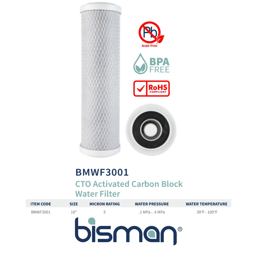 REPUESTO FILTRO DE AGUA DE CARBÓN ACTIVADO EN BLOQUE CTO-10