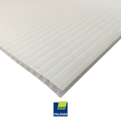 LAMINA DE POLICARBONATO ALVEOLAR 1.22M X 3.05M X 6MM (4 PIES X 10 PIES X 6MM) BLANCO OPAL PALRAM
