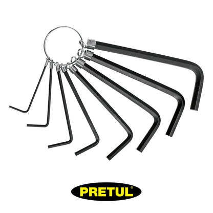 JUEGO DE LLAVE ALLEN 8 PIEZAS  PULGADAS PRETUL