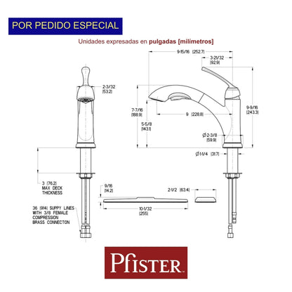 LLAVE DE FREGADOR CANTARA PULL/OUT F5347CRC