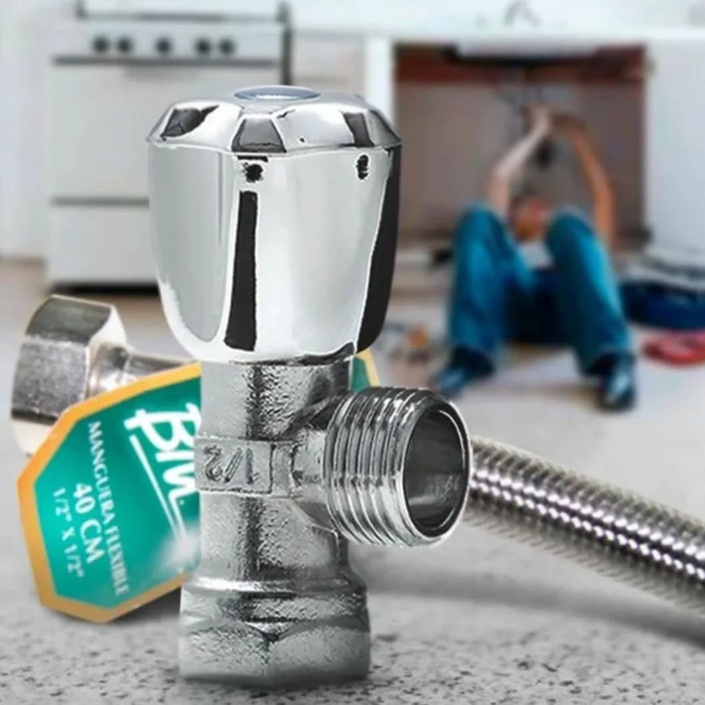 LLAVE DE ARRESTO 1/2 X 1/2 CROMADA SENCILLA BM-LLAA2