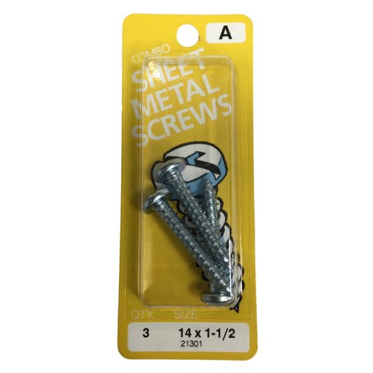TORNILLO PARA LAMINA COMBO PAN HEAD ZINCADO #14 x 1-1/2 PULGADAS
