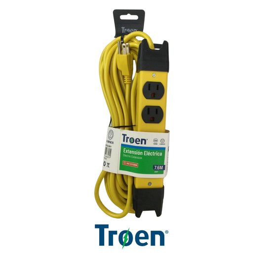 EXTENSION ELECTRICA 25 PIES 4 TOMAS