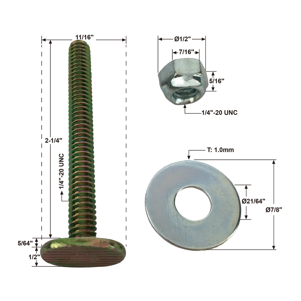 TORNILLOS TRASEROS DE METAL PARA INODORO - PAR