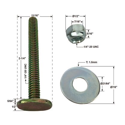 TORNILLOS TRASEROS DE METAL PARA INODORO - PAR