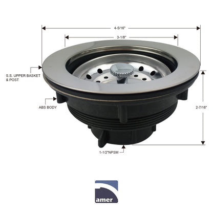 CANASTA DE FREGADOR PLASTICA 4 1/2 PULGADAS AMER