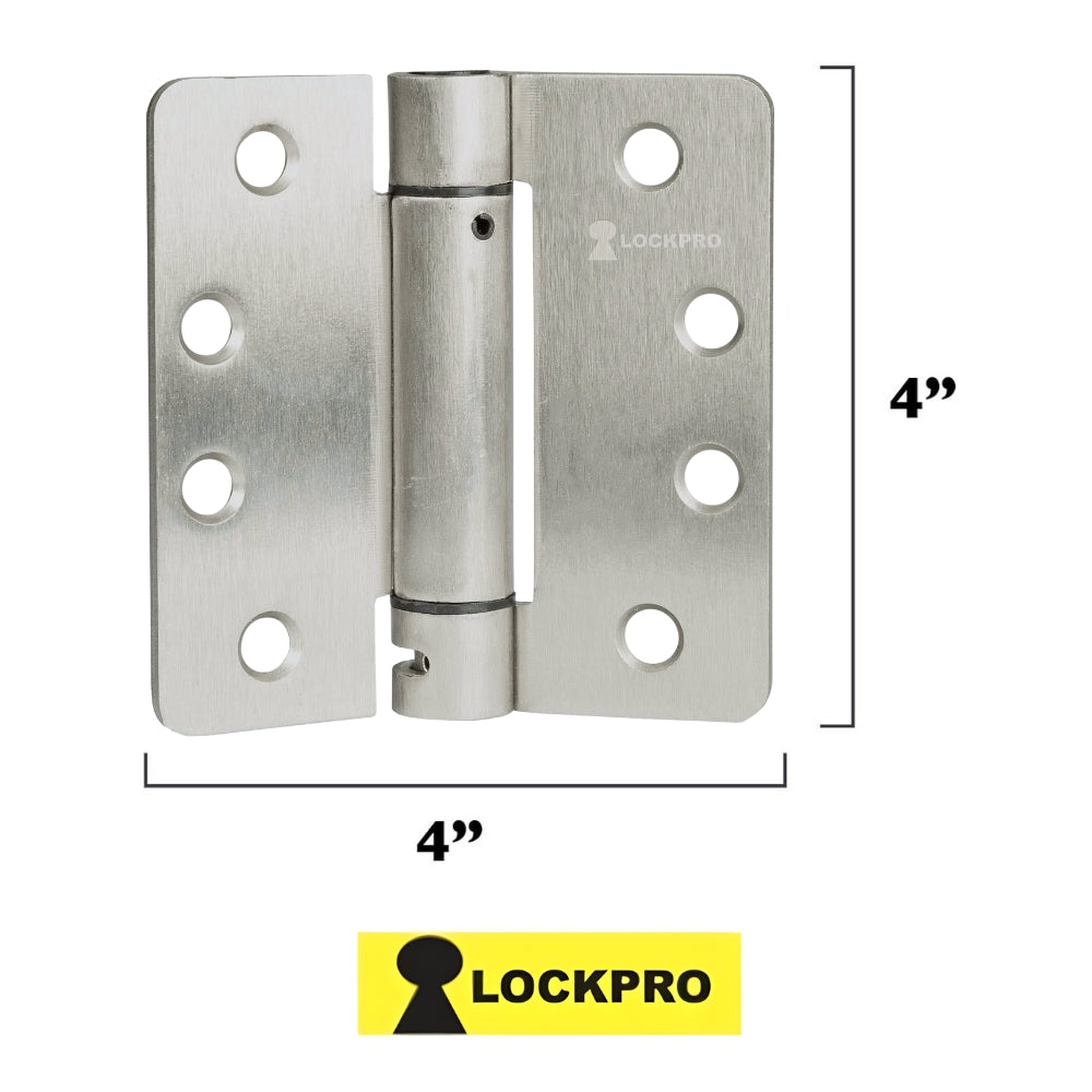 BISAGRA ACERO INOX CON RESORTE 4 Pulg X 4 Pulg 3 mm ESPESOR PAR LOCKPRO