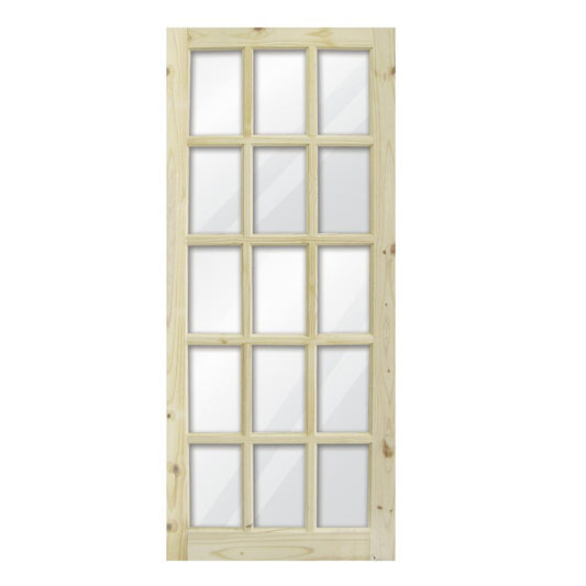 PUERTA PARA INTERIOR DE PINO CON NUDOS FRANCESA (3X7)