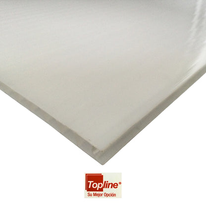 LAMINA DE POLICARBONATO ALVEOLAR 4 PIES X 12 PIES X 8mm BLANCO OPAL